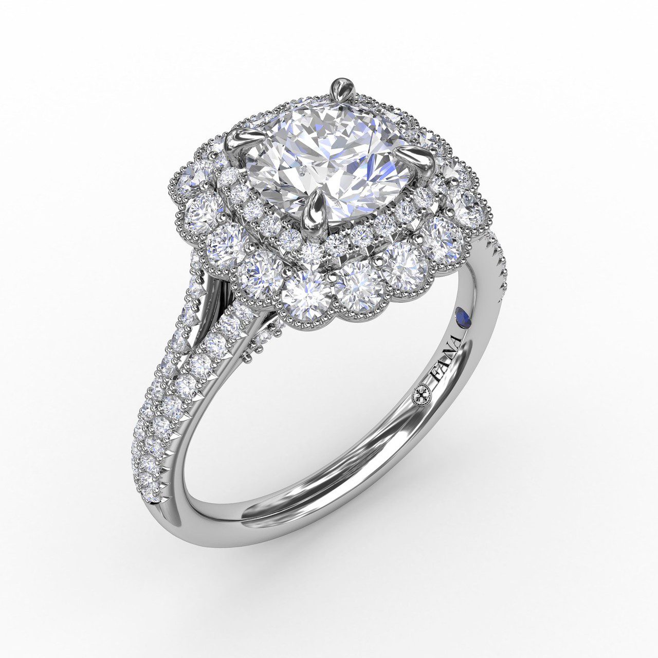 Double-Prong Split Shank Diamond Engagement Ring R1091W | Cottage Hill  Diamonds | Elmhurst, IL